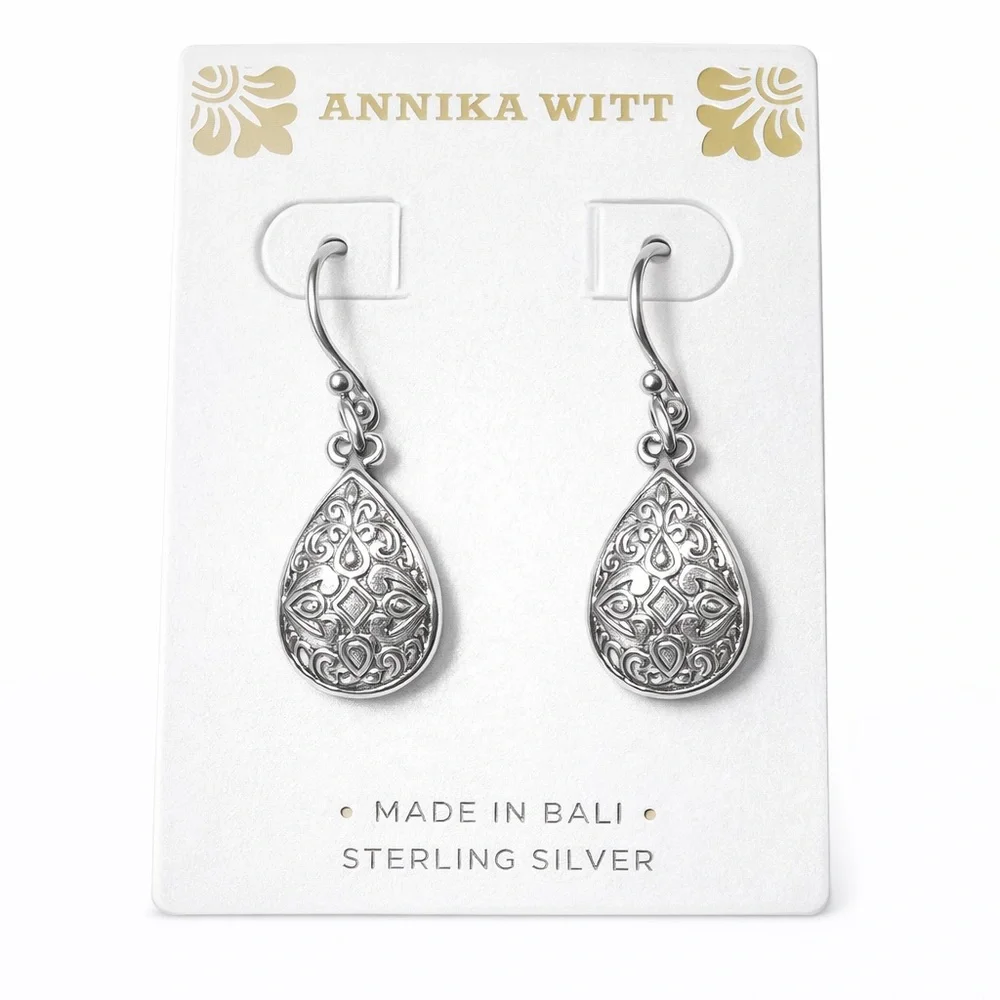 ✨ NWT Annika Witt Bali Sterling Silver Teardrop Earrings
